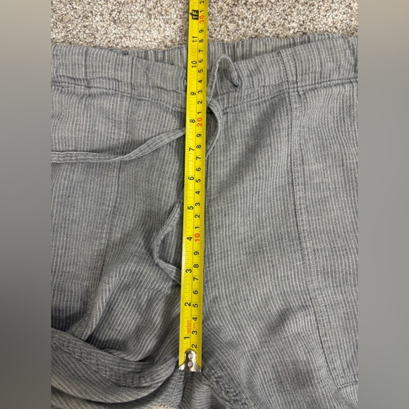 Prana Soledad Striped Pebble Grey Lightweight Pull On Drawstring Pants Large - Picture 5 of 11